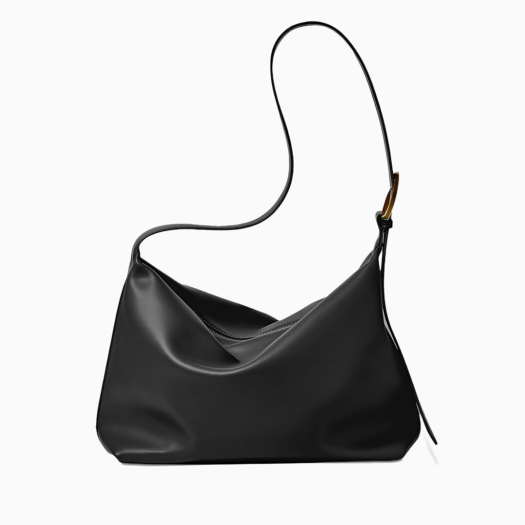 Sienna Soft Leather Shoulder Bag – Black