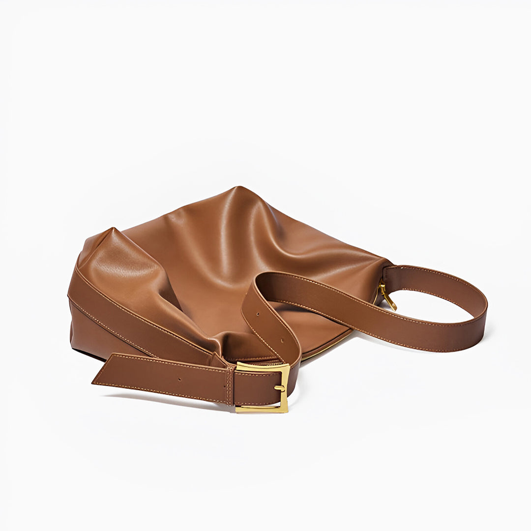 Sienna Soft Leather Shoulder Bag – Black