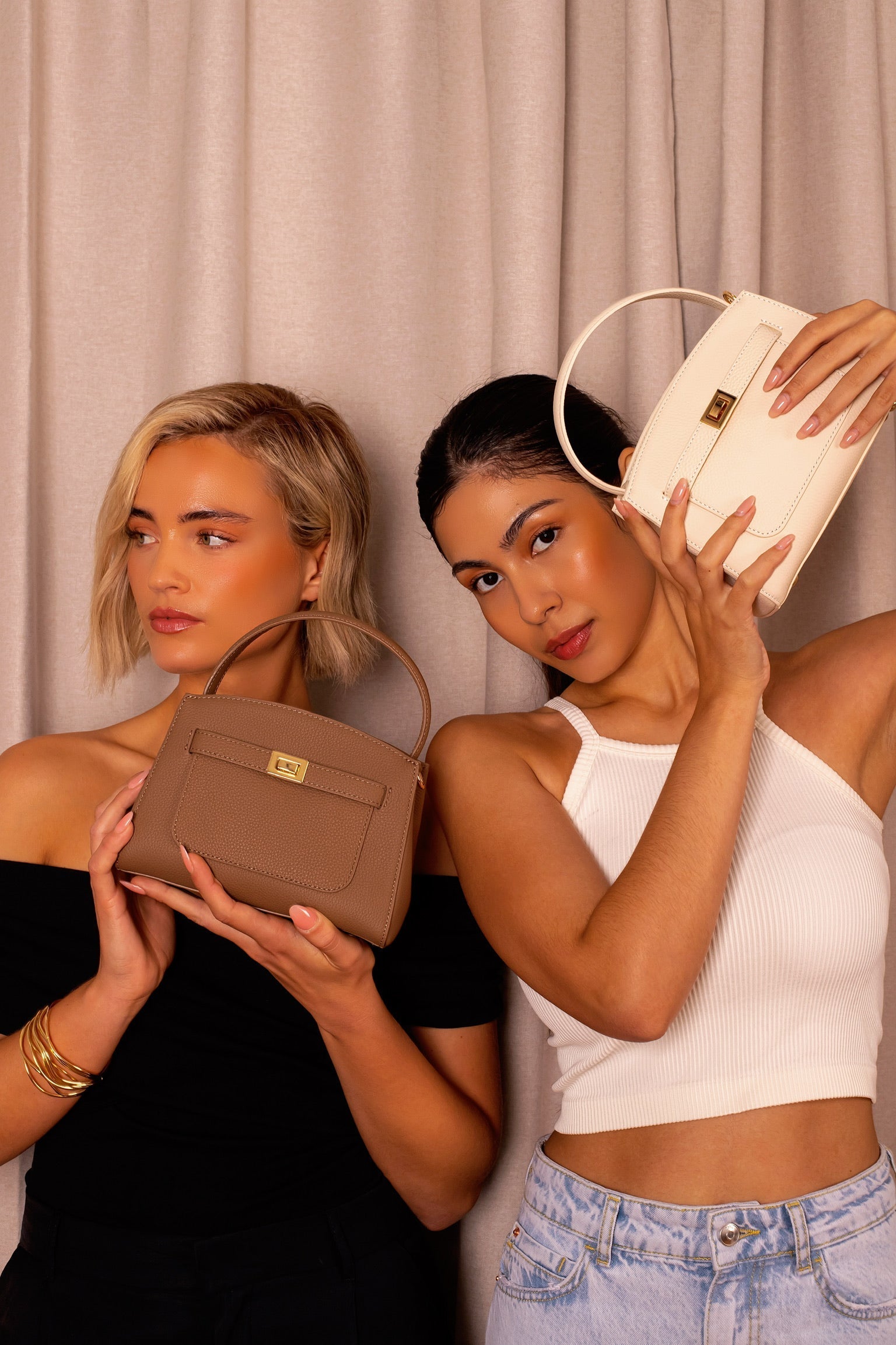 Élise Cream Leather Satchel