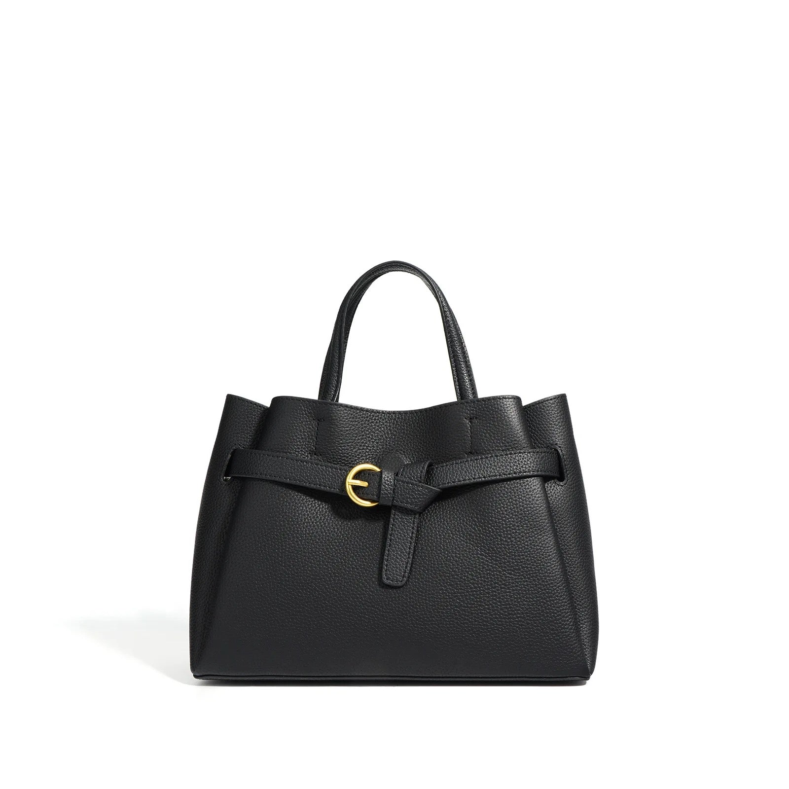Sophia Buckle Detail Leather Tote