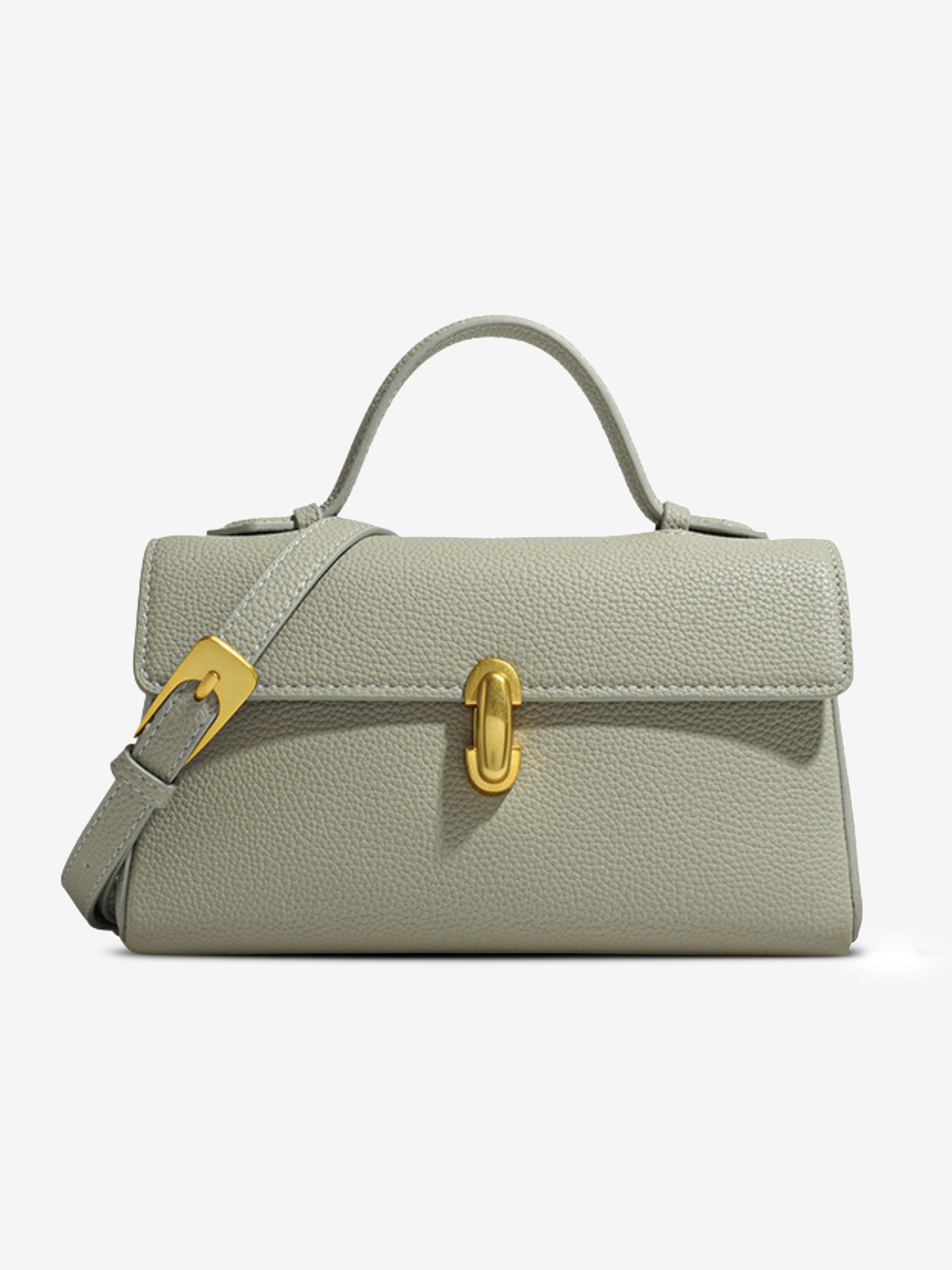 Elegant Cream Leather Shoulder Bag