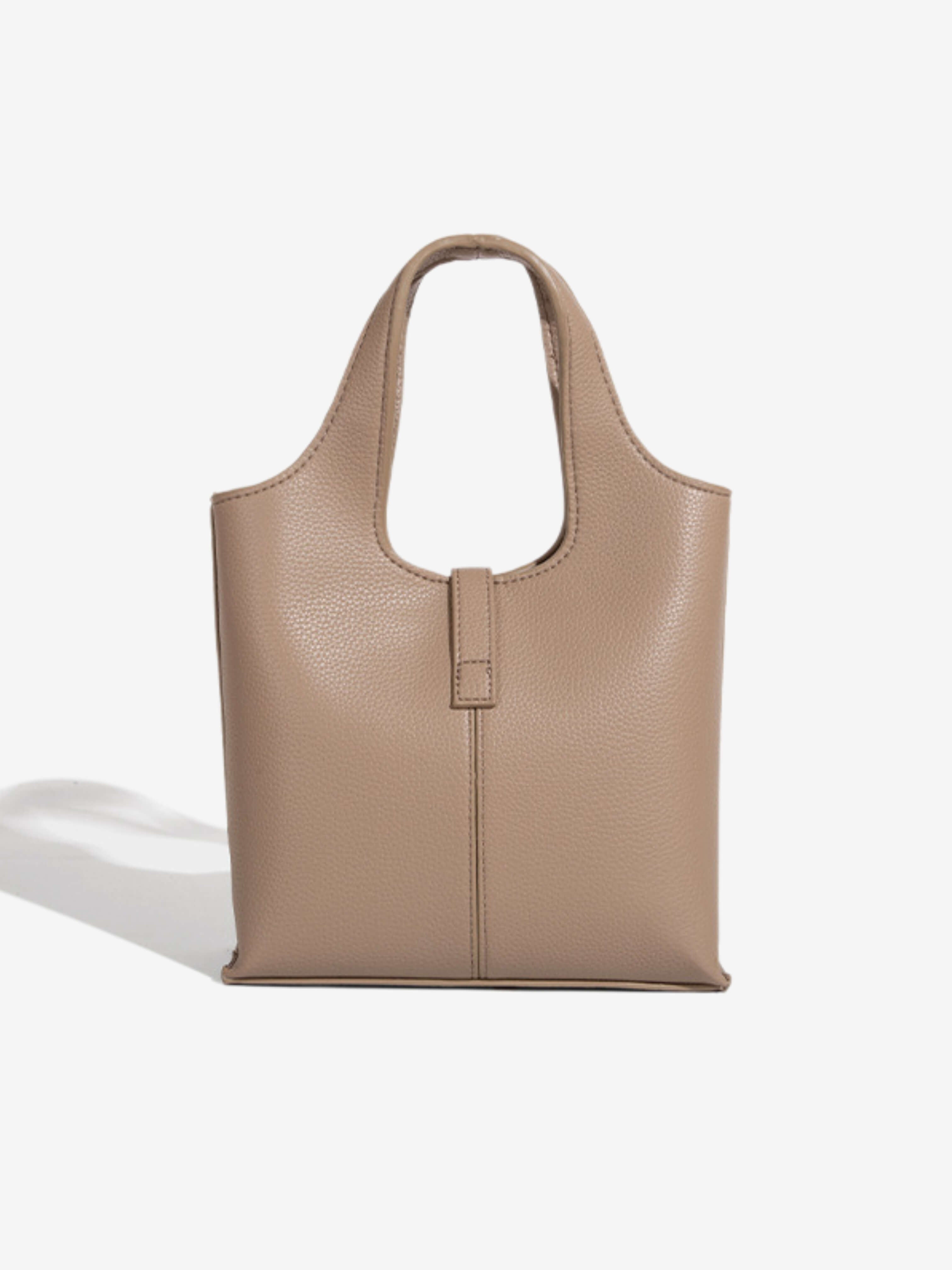 Noelle | Taupe Leather Tote Bag – Minimal & Versatile