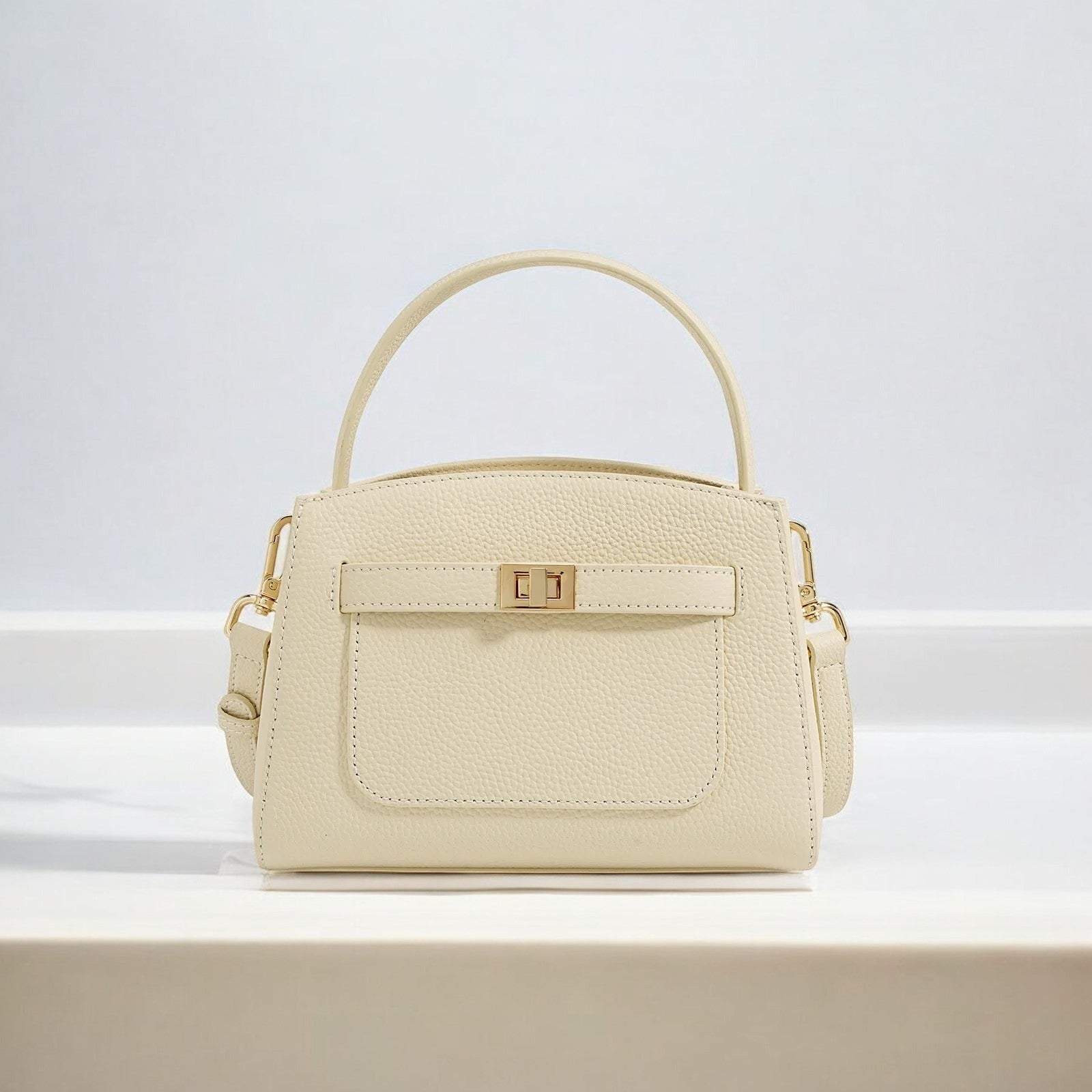 Élise Cream Leather Satchel