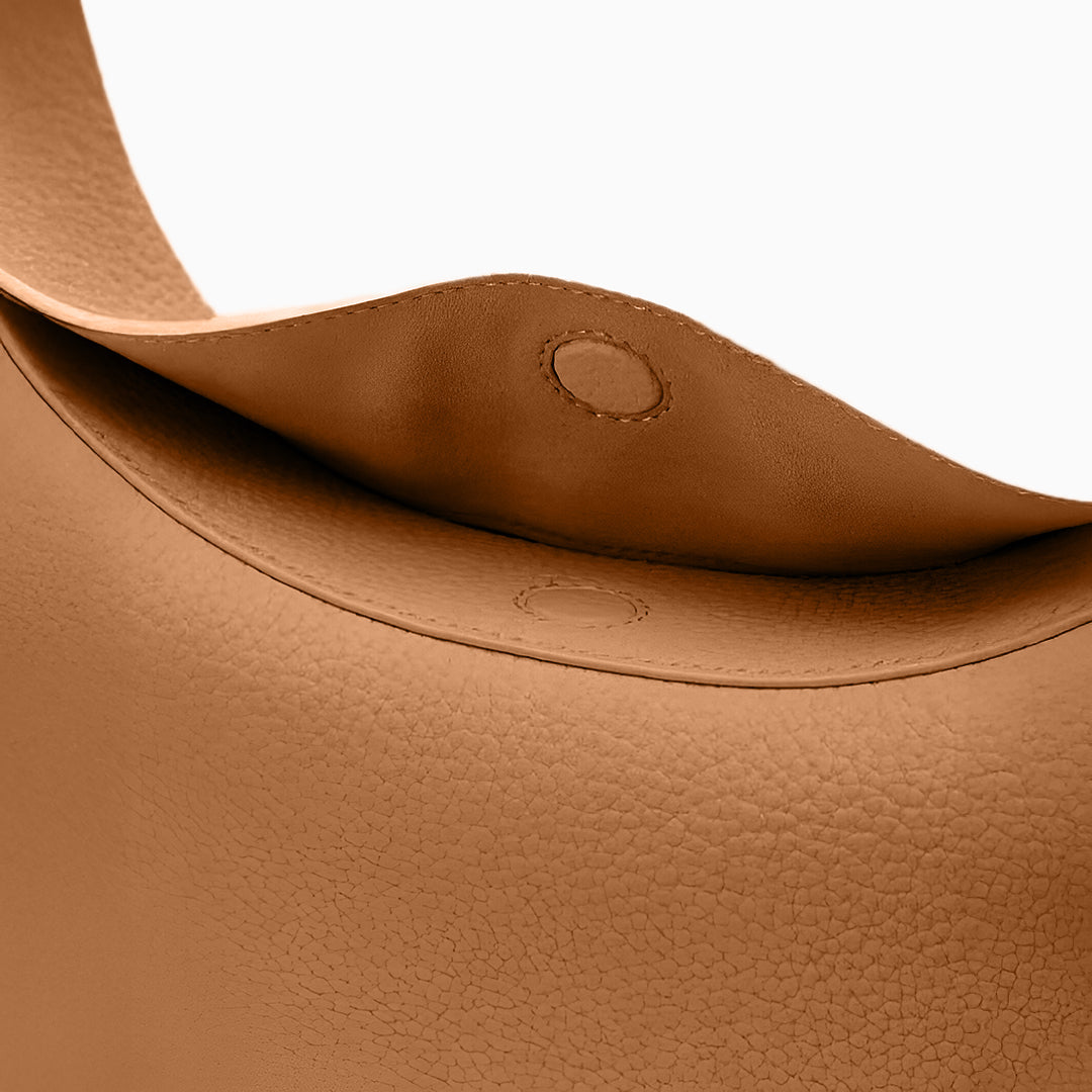 Elena Crescent Shoulder Bag – Caramel Tan