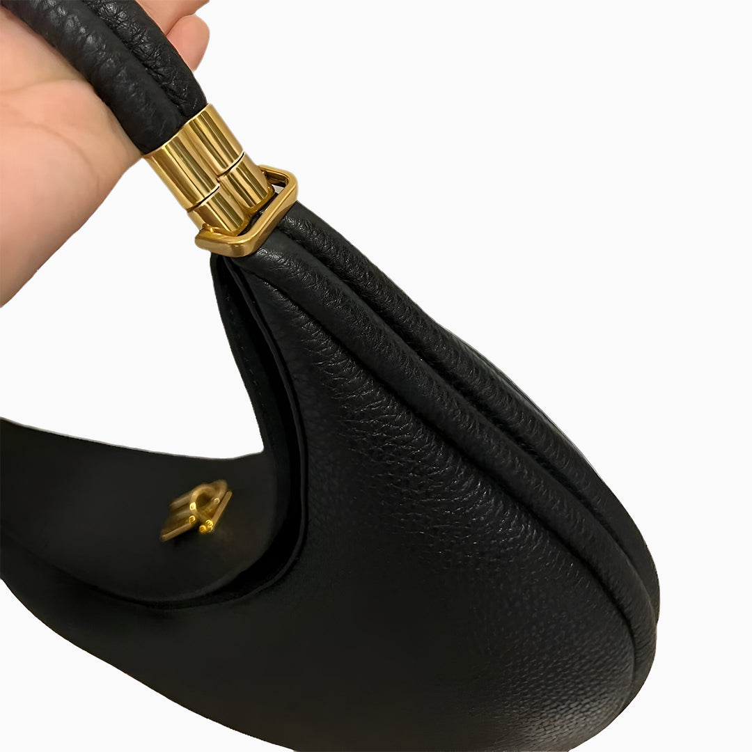 Elena Crescent Shoulder Bag – Caramel Tan