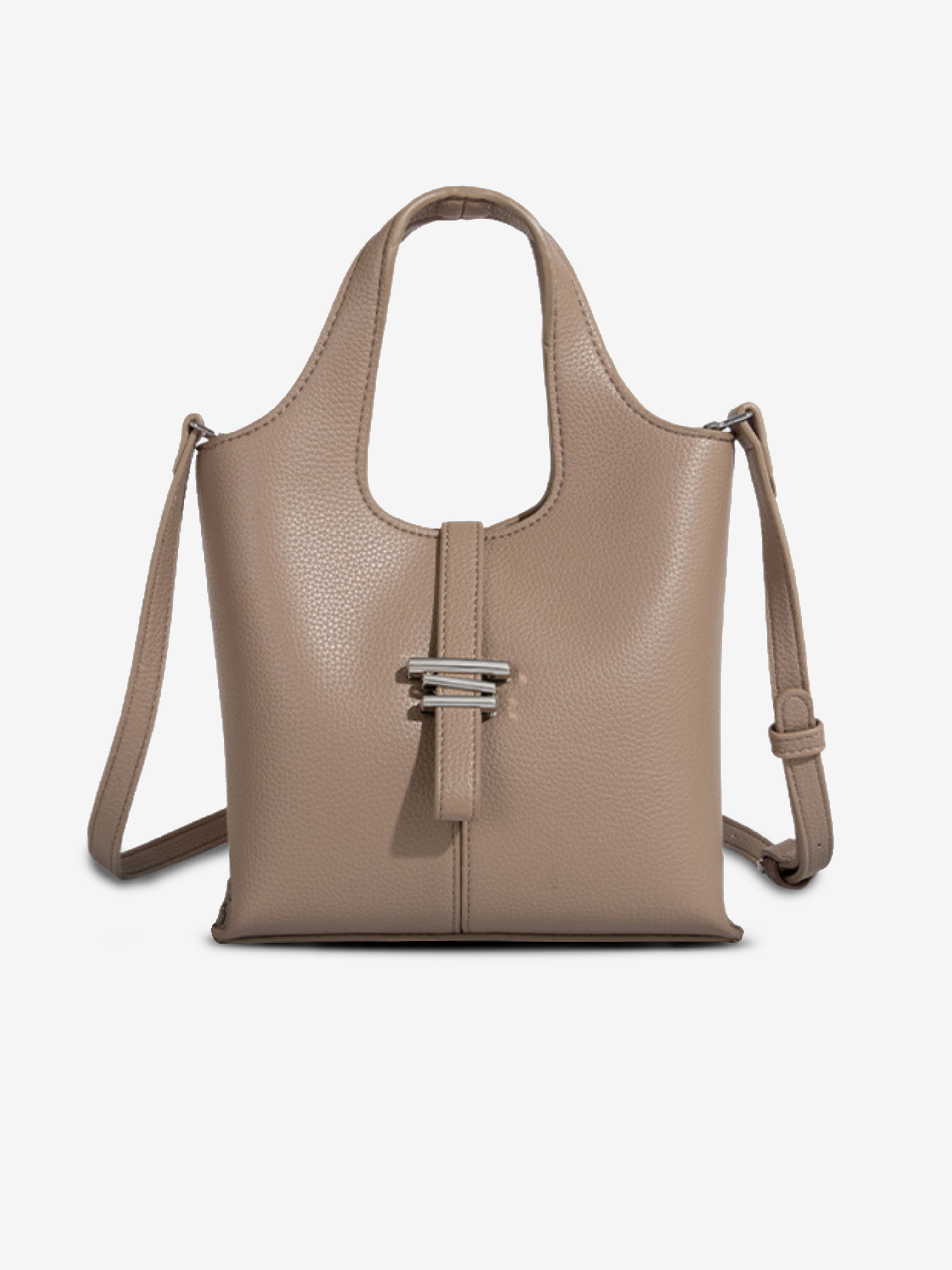 Noelle | Taupe Leather Tote Bag – Minimal & Versatile