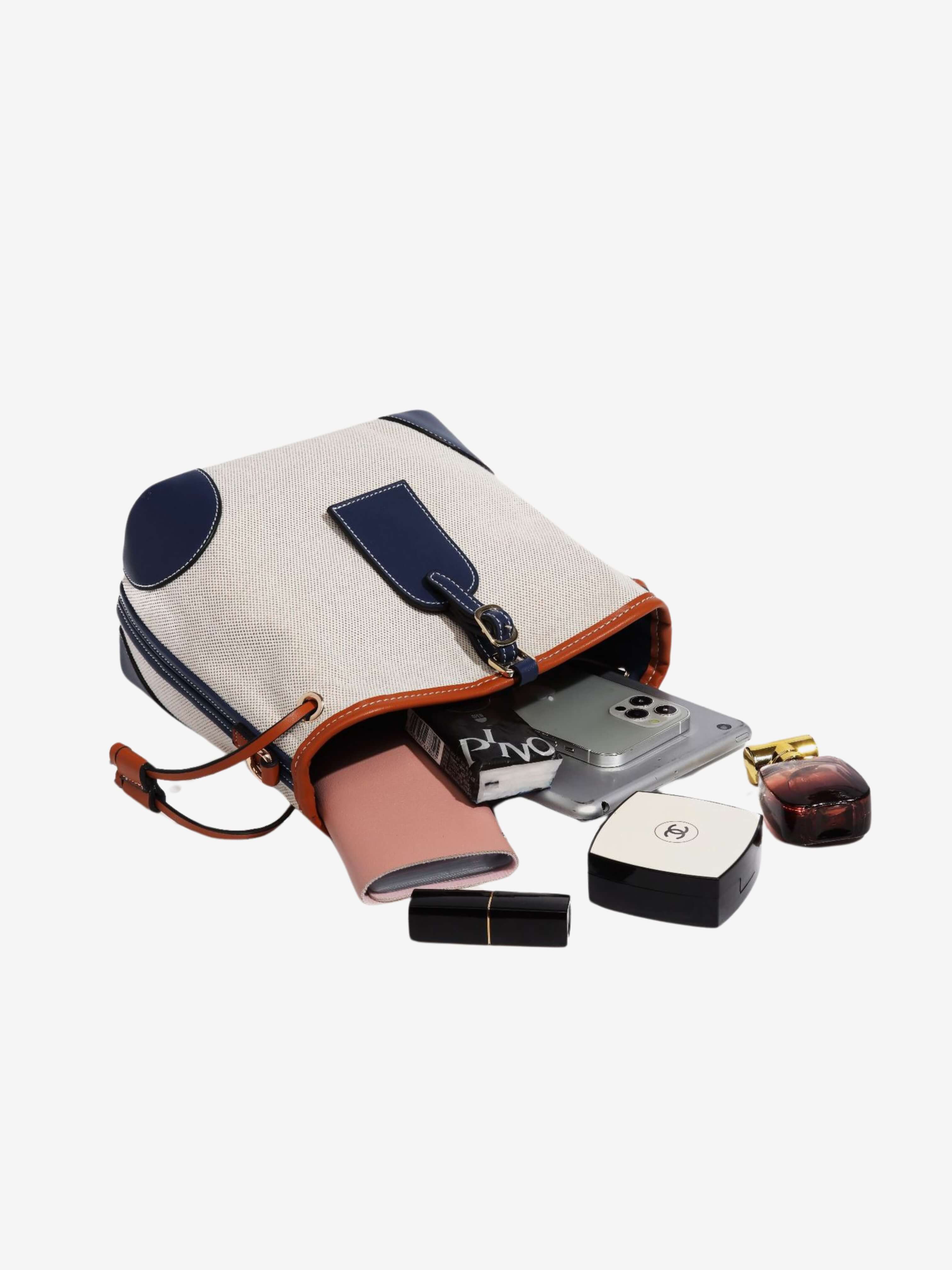 The Canvas Leather Bucket Bag from Lyora Solé – Where Sophistication Meets Everyday Versatility