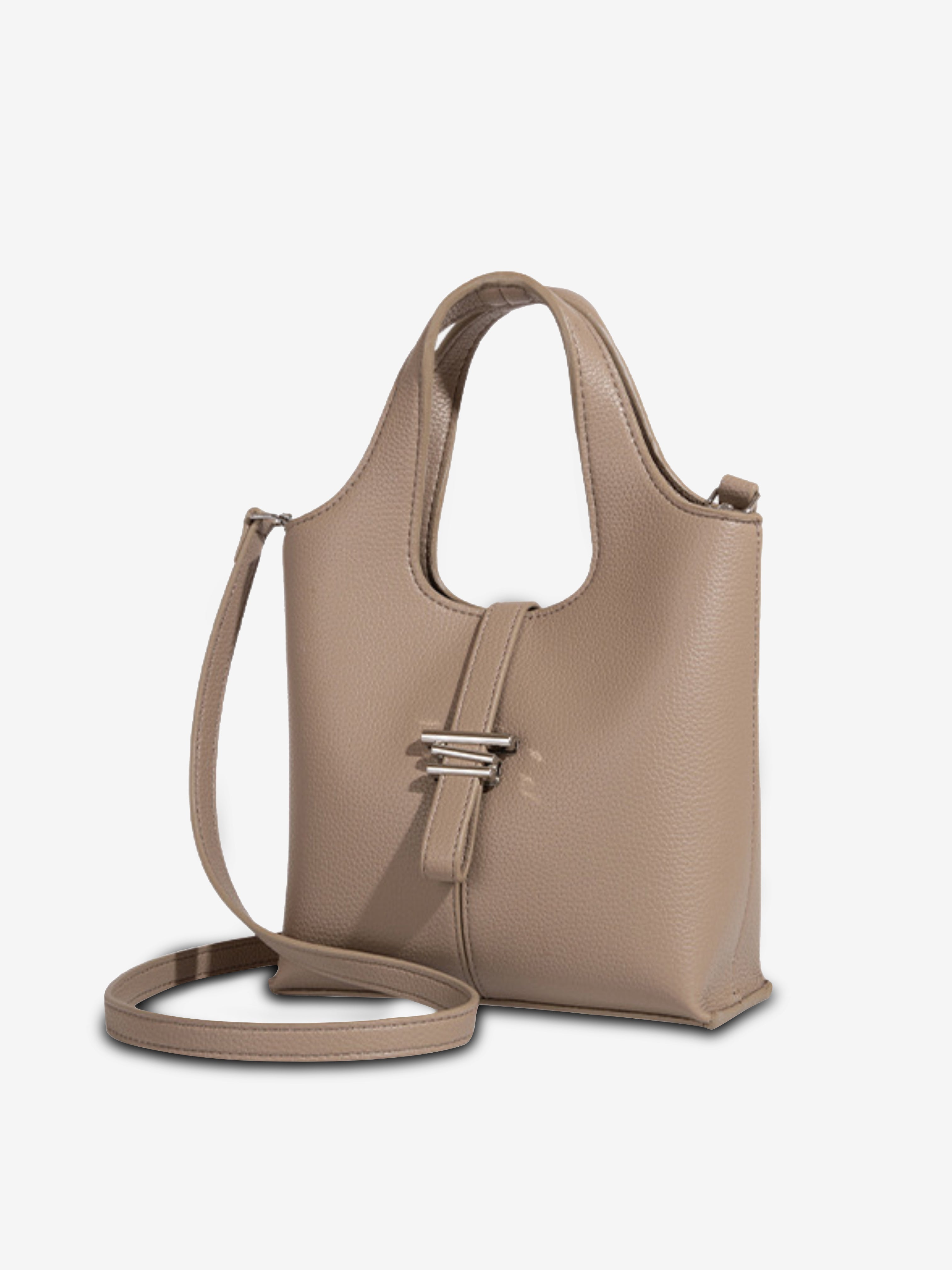 Noelle | Taupe Leather Tote Bag – Minimal & Versatile