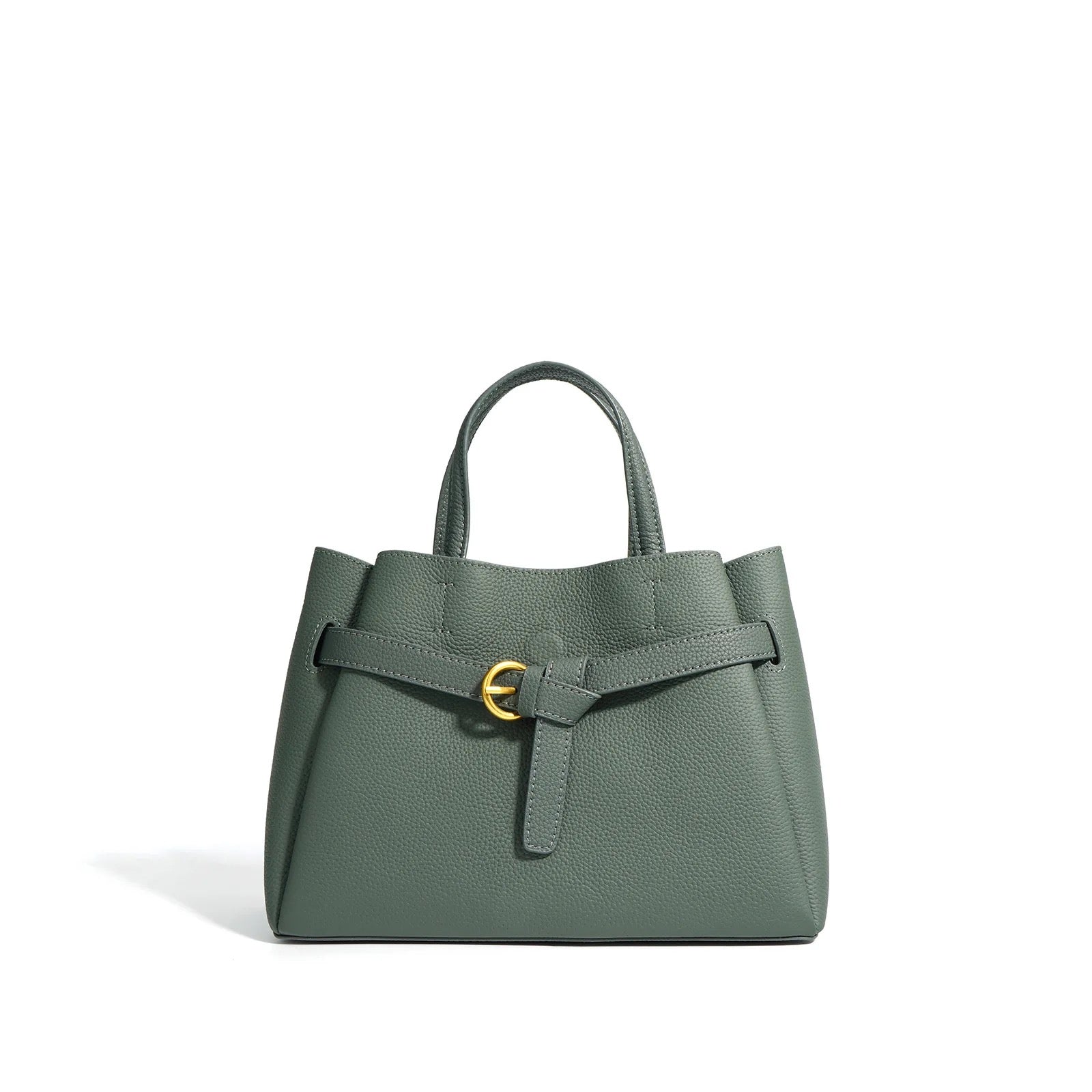 Sophia Buckle Detail Leather Tote