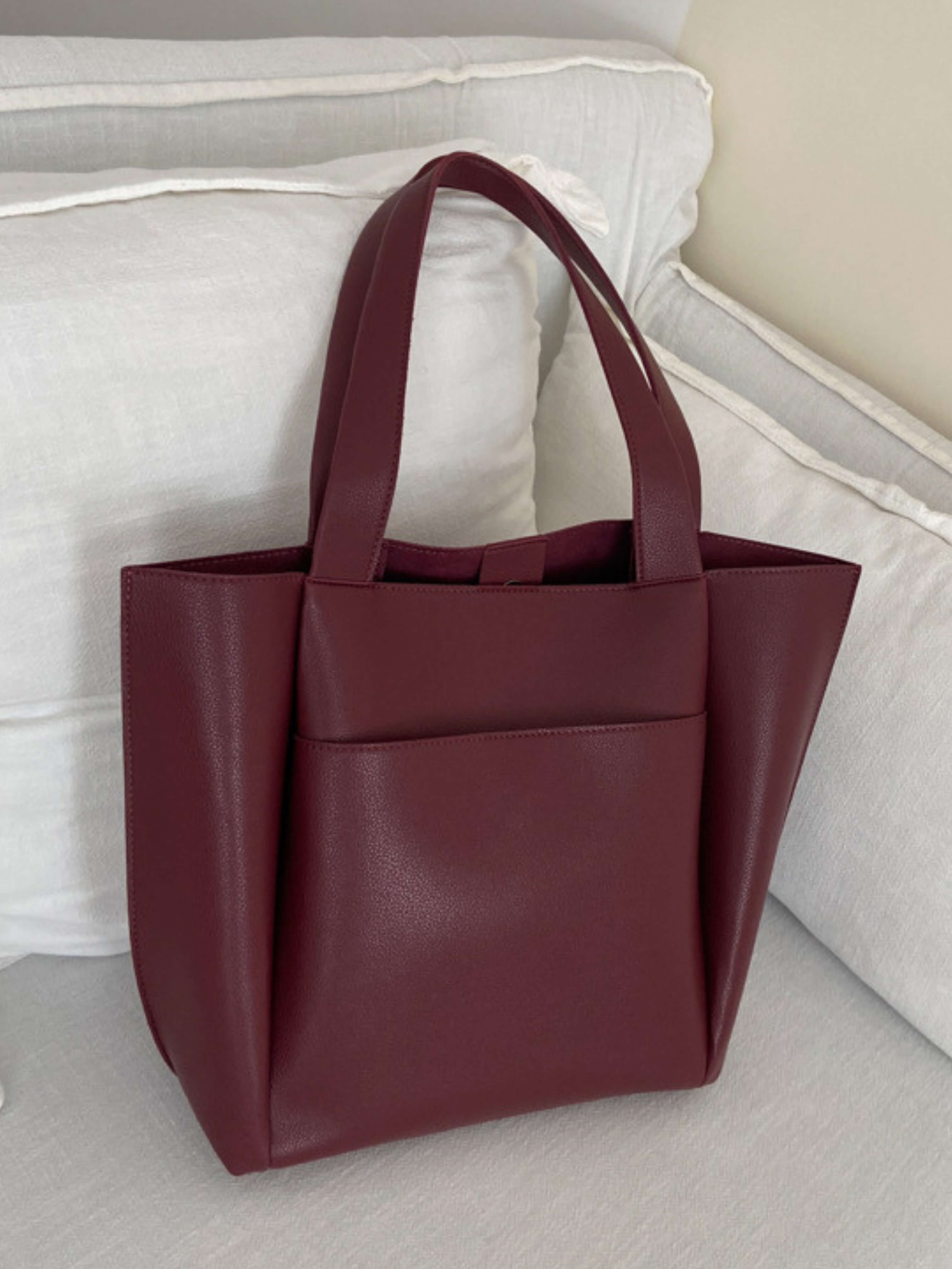 Rosetta – Burgundy Leather Tote Bag