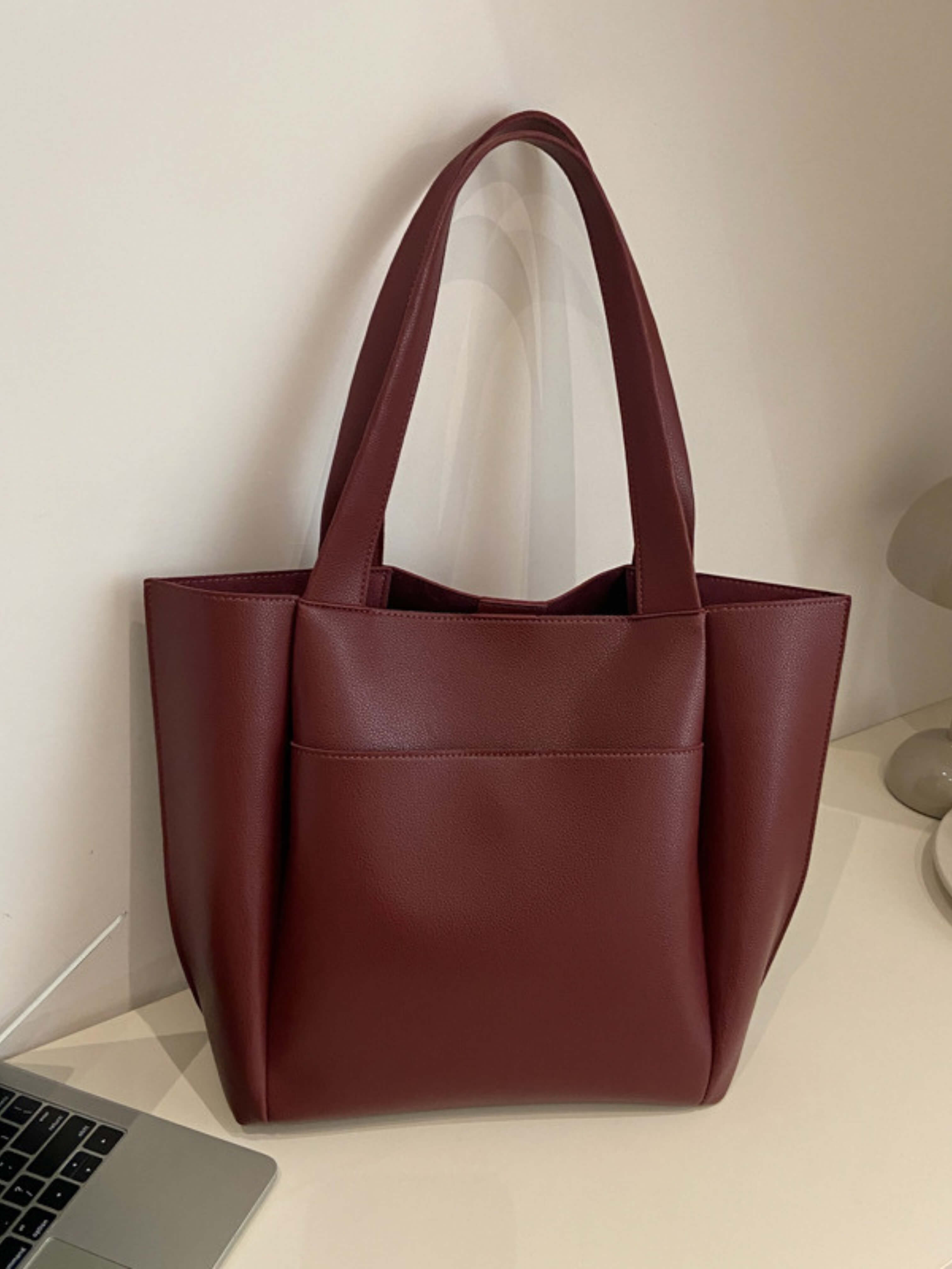 Rosetta – Burgundy Leather Tote Bag