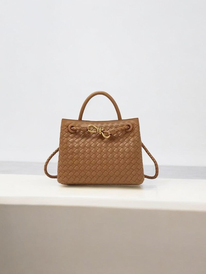 Emilia Woven Chocolate Brown Tote Bag