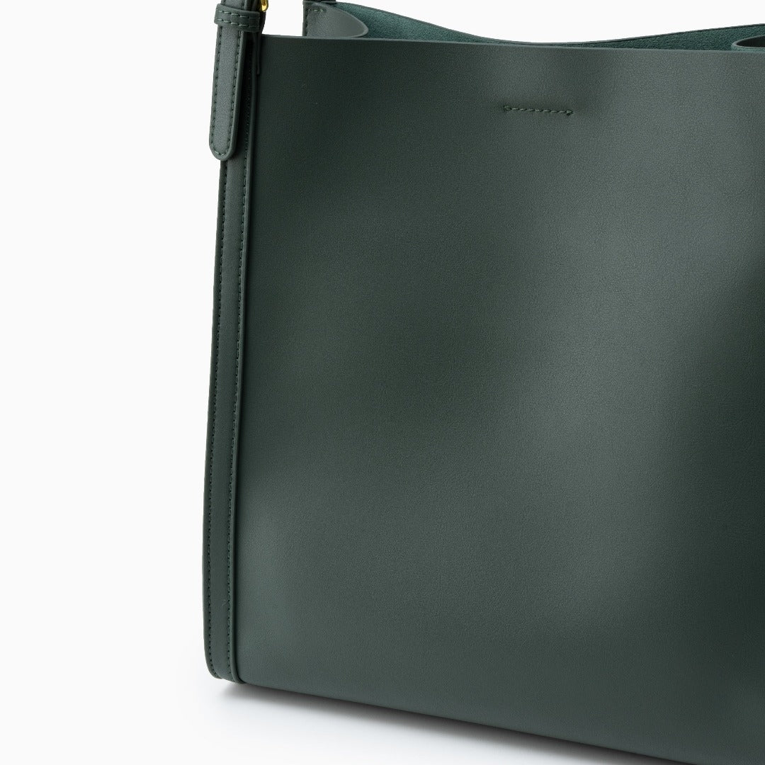 Aria Structured Tote – Deep Green