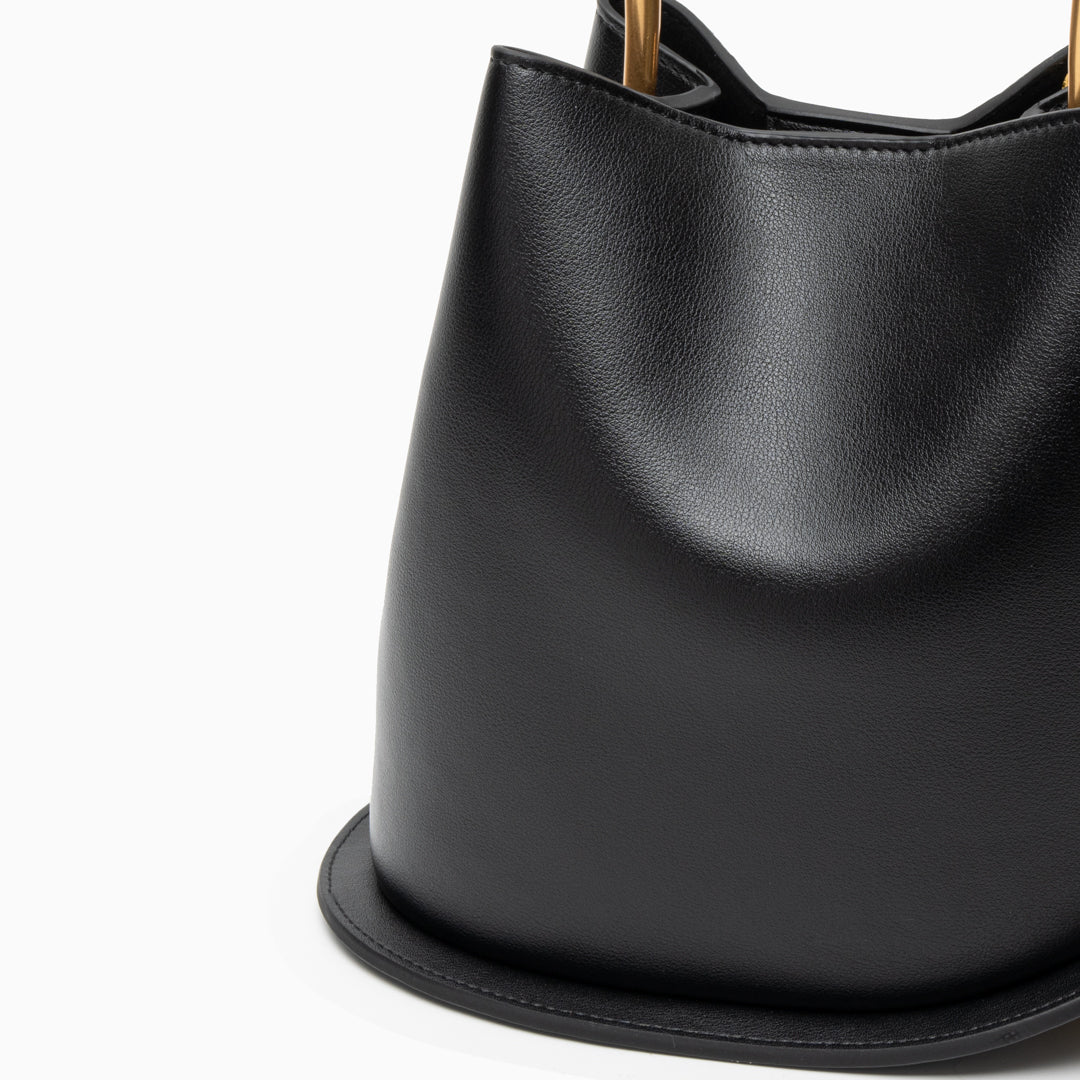 Aurora – Sculpted Brown Tote with Gold Handle