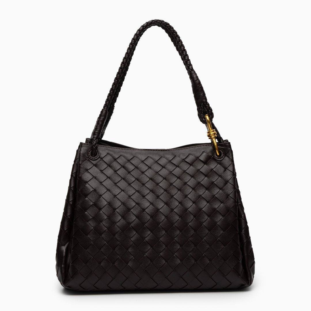 Serena Black Woven Tote Bag