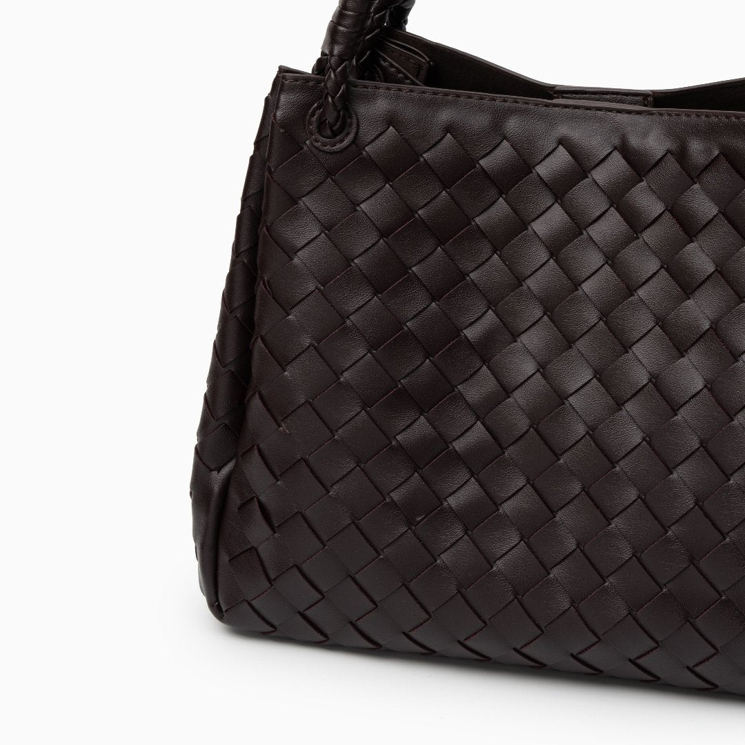 Serena Black Woven Tote Bag