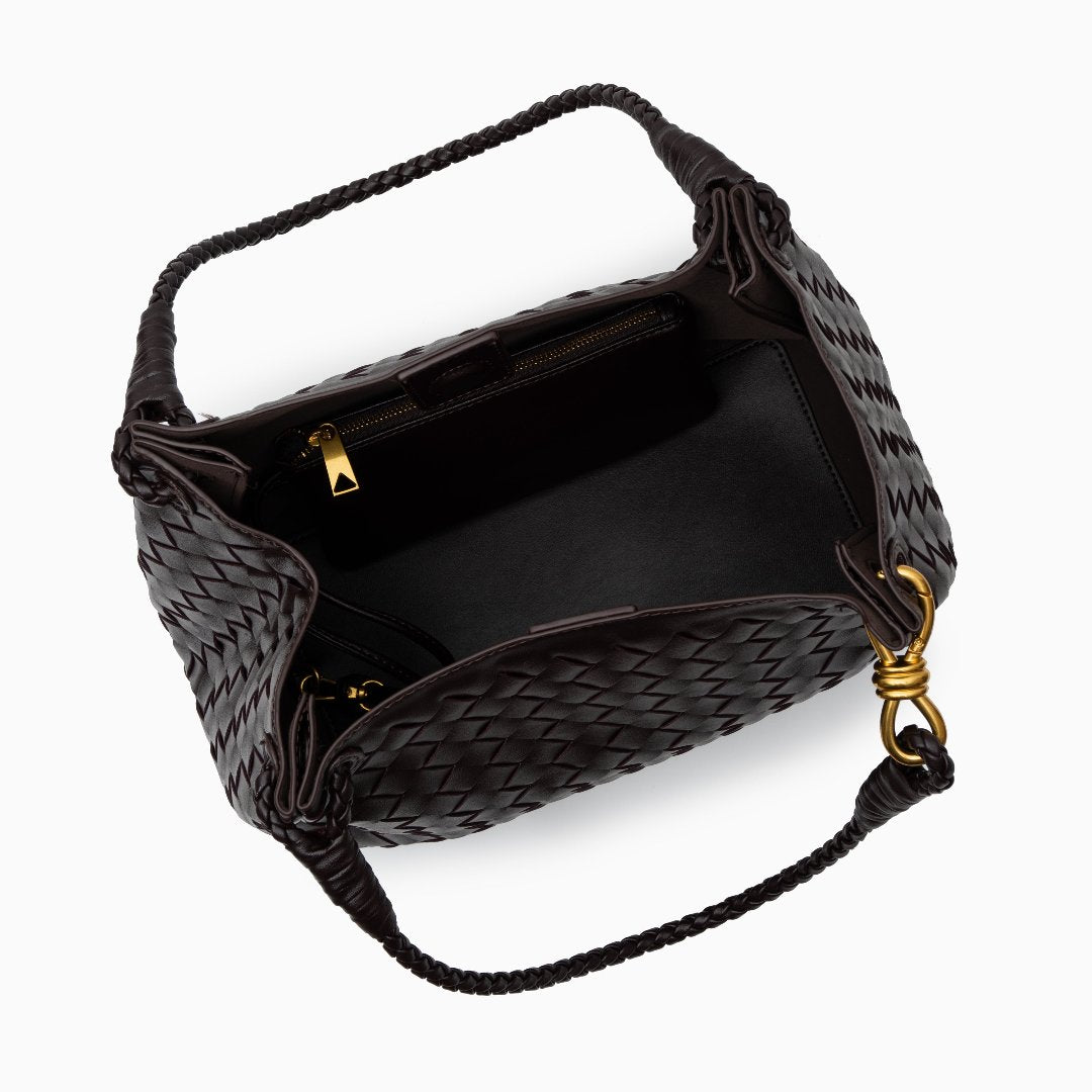 Serena Black Woven Tote Bag
