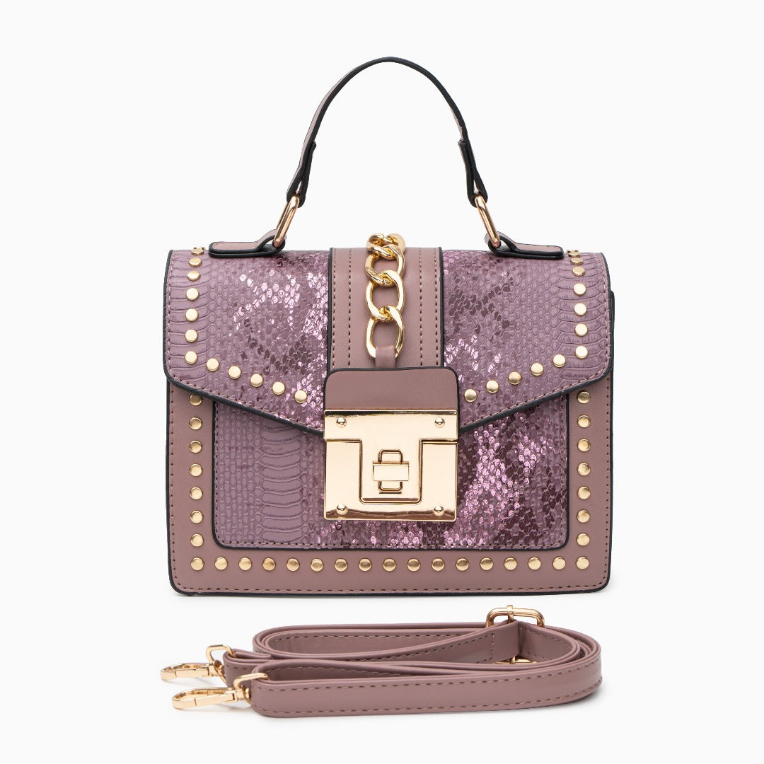 Serpentine | Luxe Studded Messenger Bag