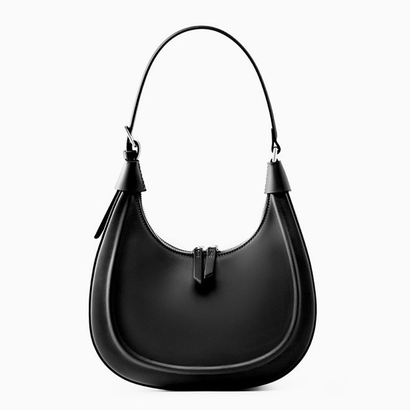 Noir Crescent Shoulder Bag – Black