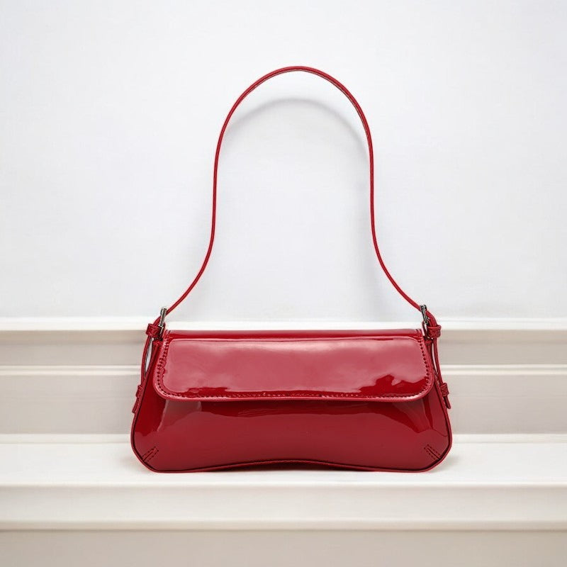 Ariana Gloss Shoulder Bag – Cherry Red