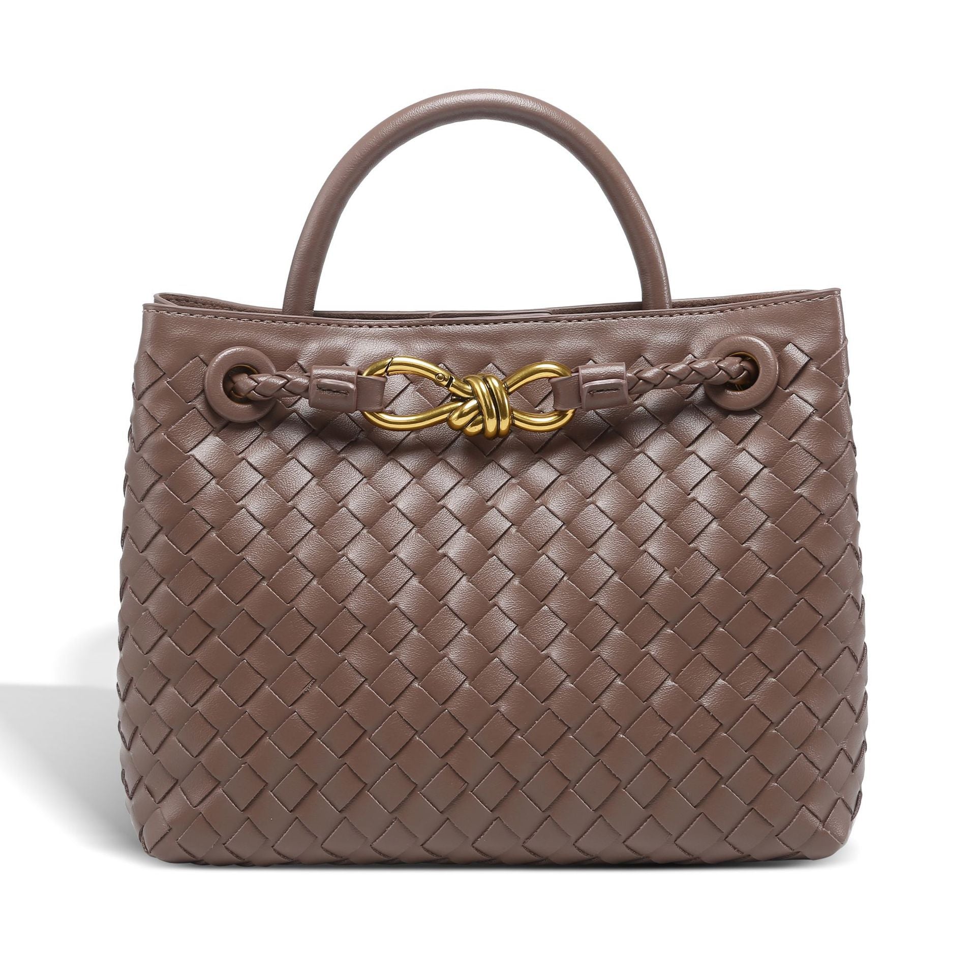 Emilia Woven Chocolate Brown Tote Bag