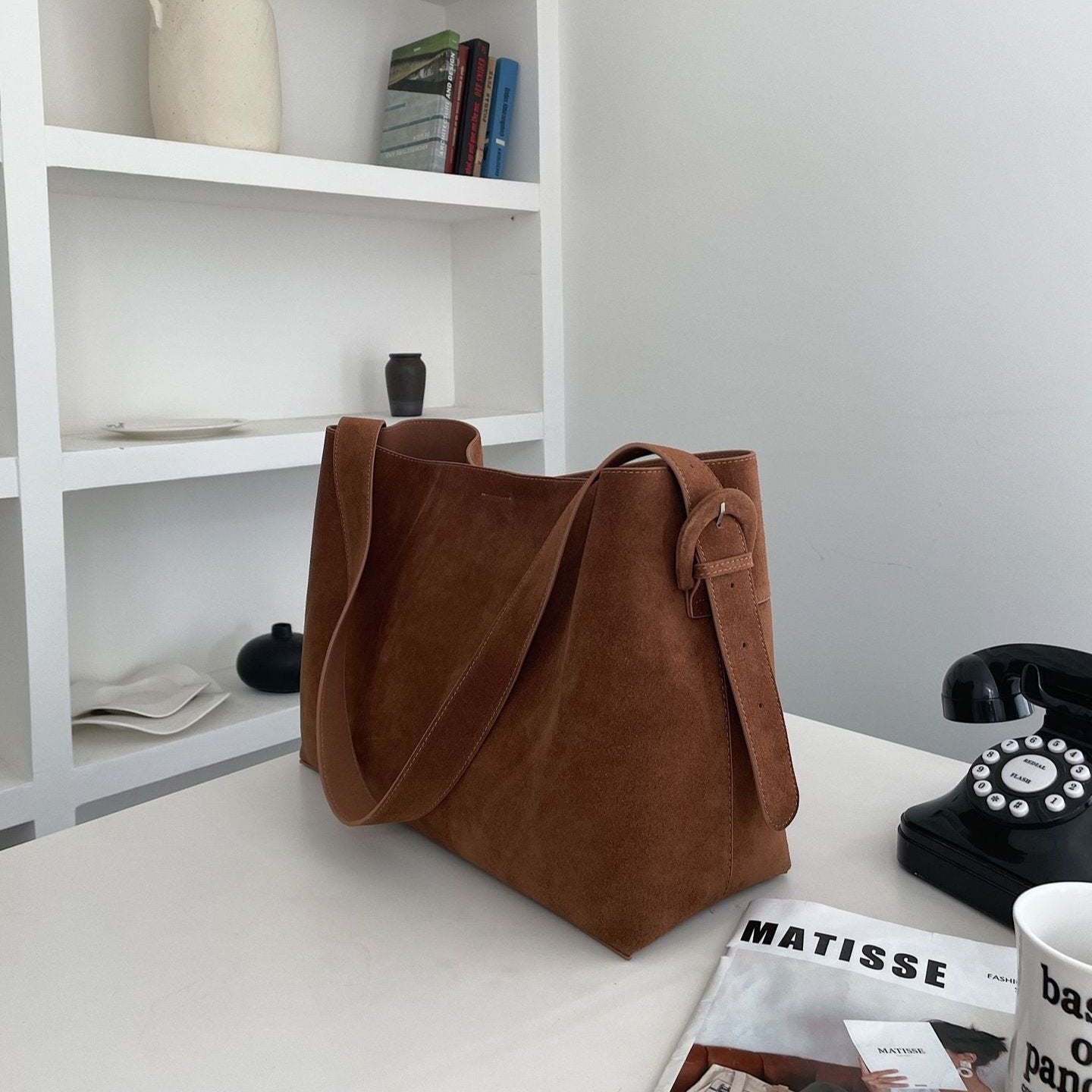 Sophia Luxe Suede Shoulder Bag