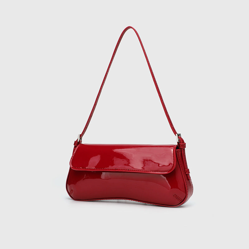 Ariana Gloss Shoulder Bag – Cherry Red
