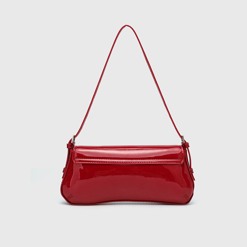 Ariana Gloss Shoulder Bag – Cherry Red