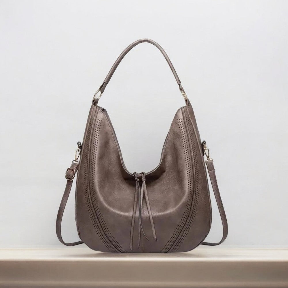 Taupe Hobo Shoulder Bag – Relaxed Style with Refined Details