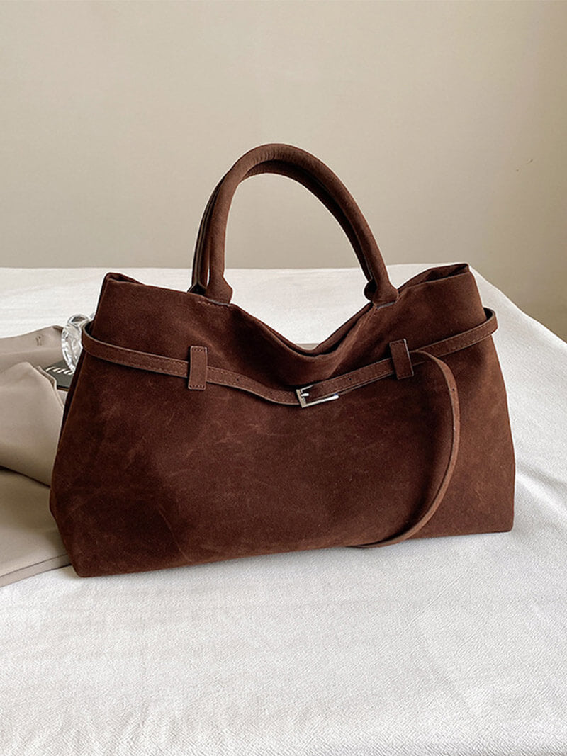 Dalila Chocolate Suede Handbag