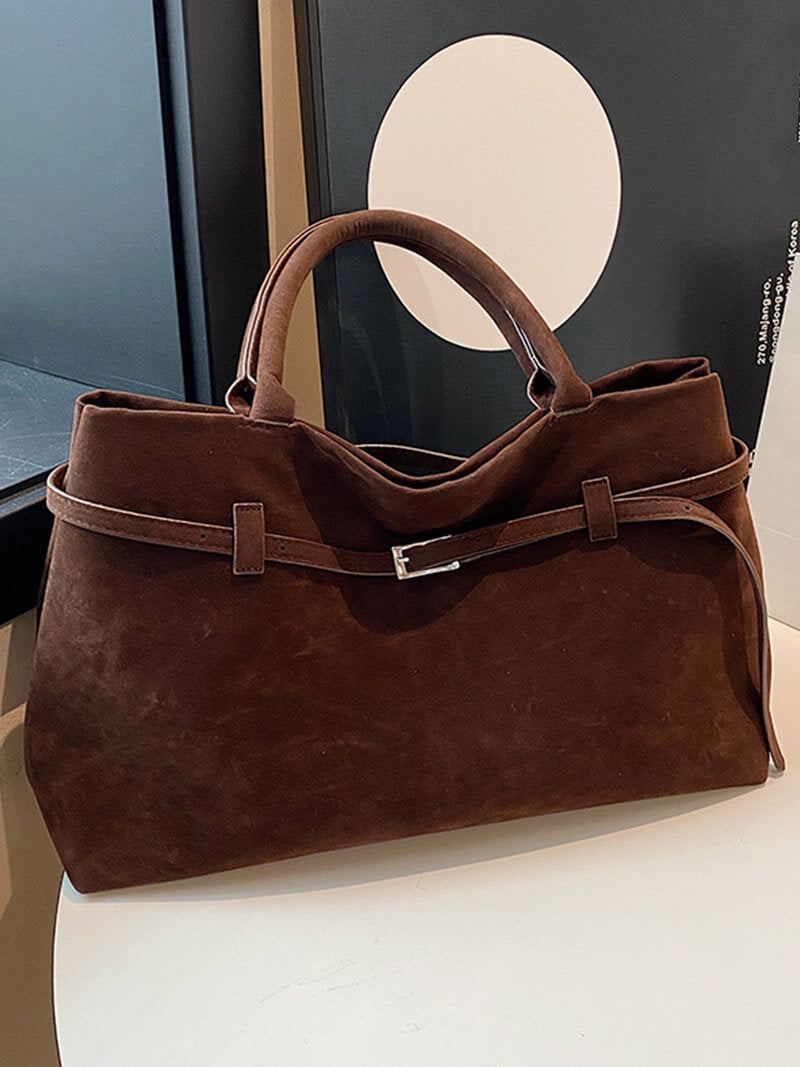 Dalila Chocolate Suede Handbag