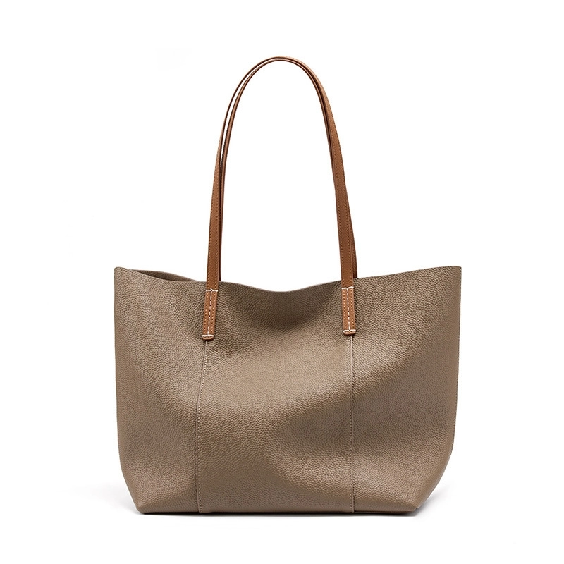 Sophia Two-Tone Leather Tote Bag