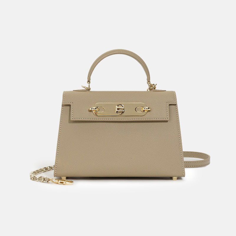 Women’s Mini Top Grain Leather Chain Top Handle Bag