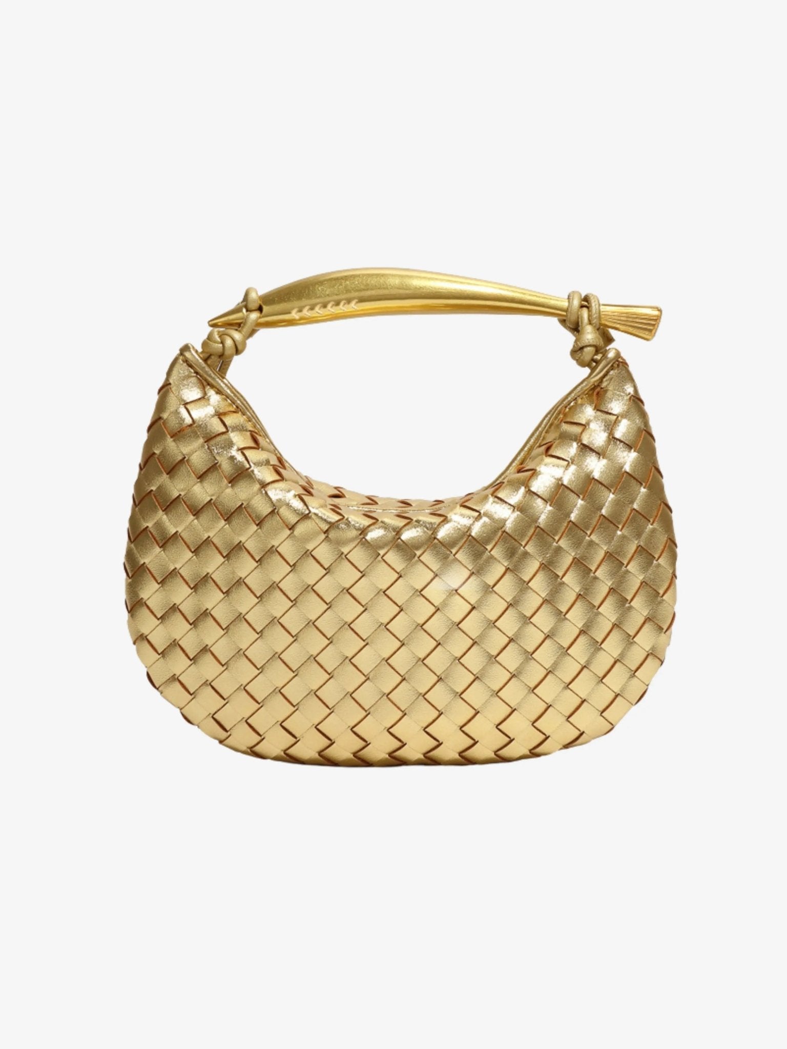 Alexandra – Woven Leather Bag with Sculptural Handle