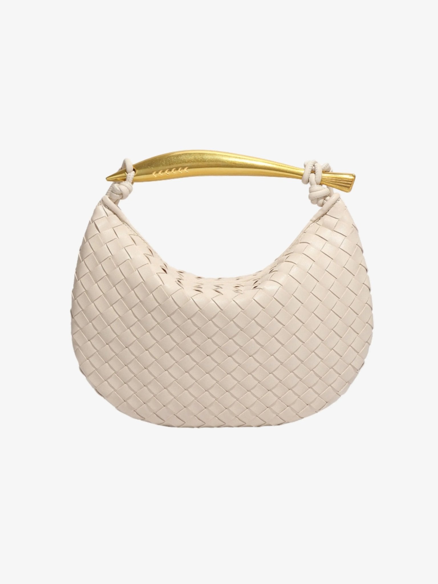 Alexandra – Woven Leather Bag with Sculptural Handle