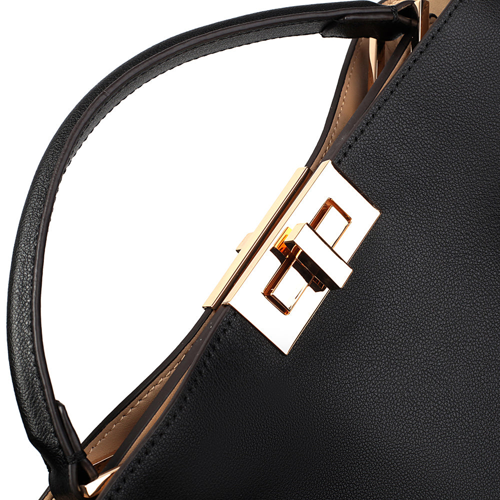 Sophia Classic Black Leather Satchel