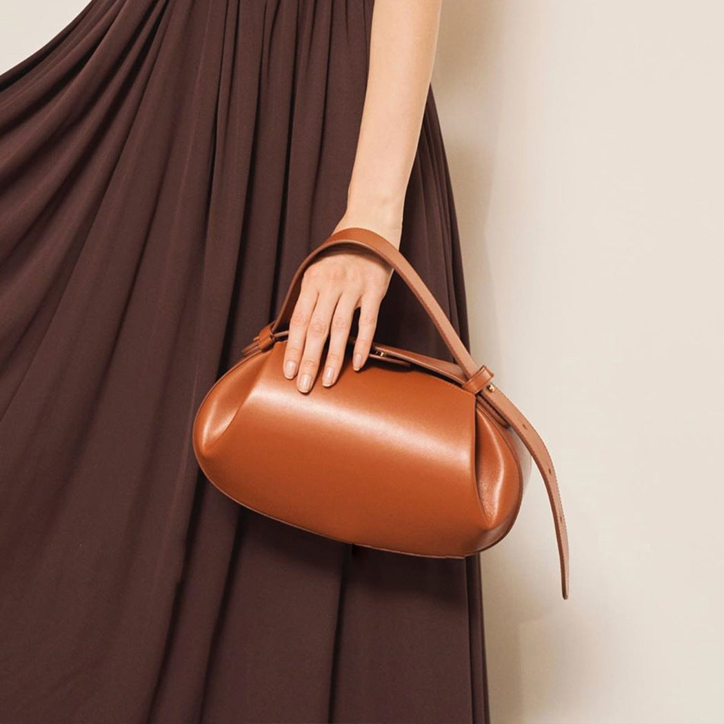 Marlowe Sculpted Brown Top Handle Bag