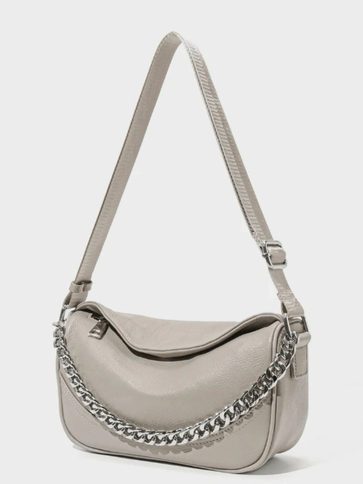 Celeste Chain Shoulder Bag – Elegant Gray