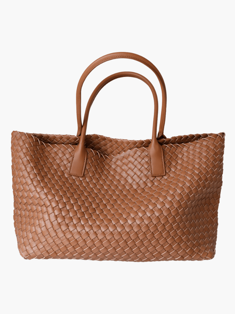 Aurora Caramel Woven Tote