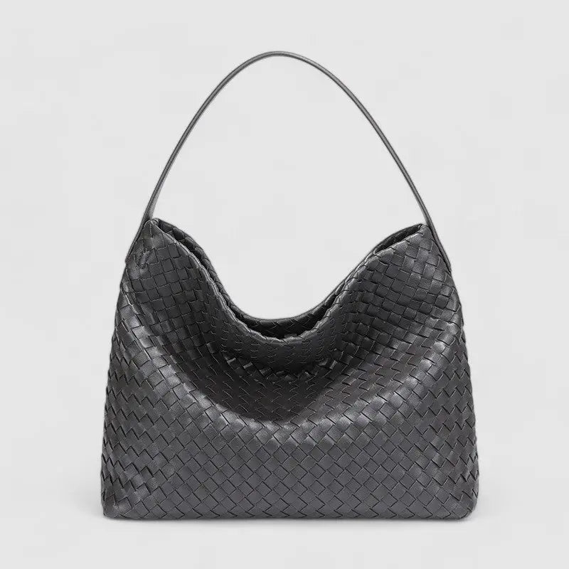 Black Woven Shoulder Bag – Effortless Elegance with Modern Design