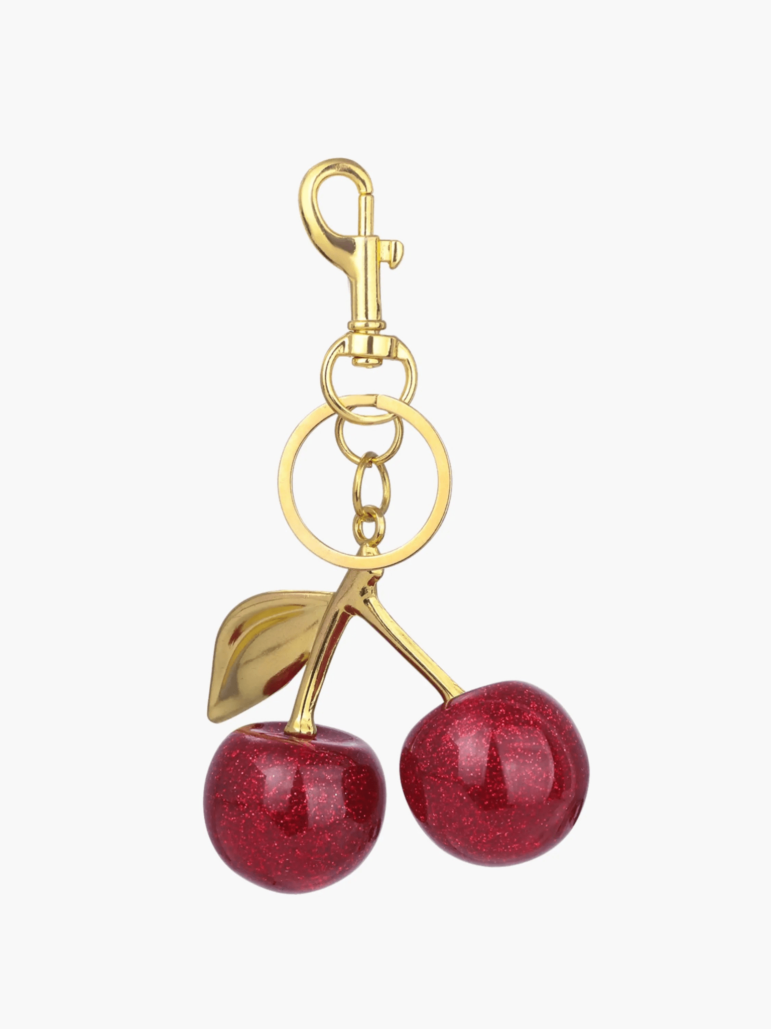 Cherry Luxe Keychain – Sparkling Red Elegance