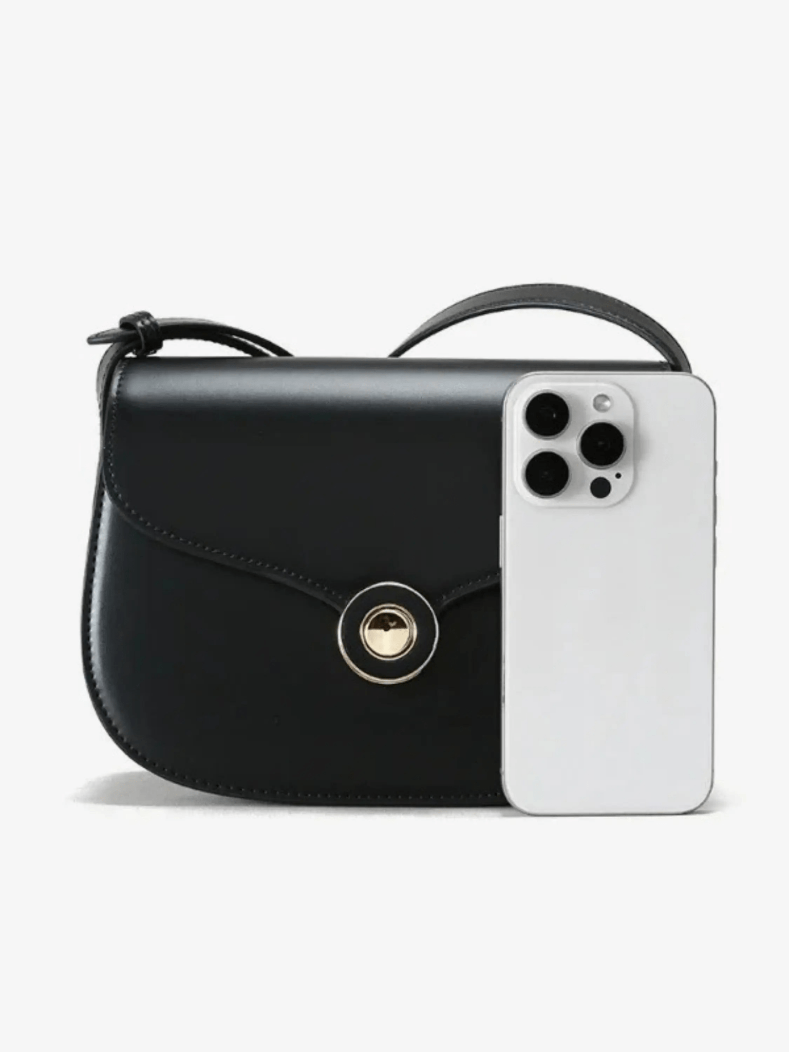 Eleanor | Classic Black Leather Crossbody – Timeless & Refined