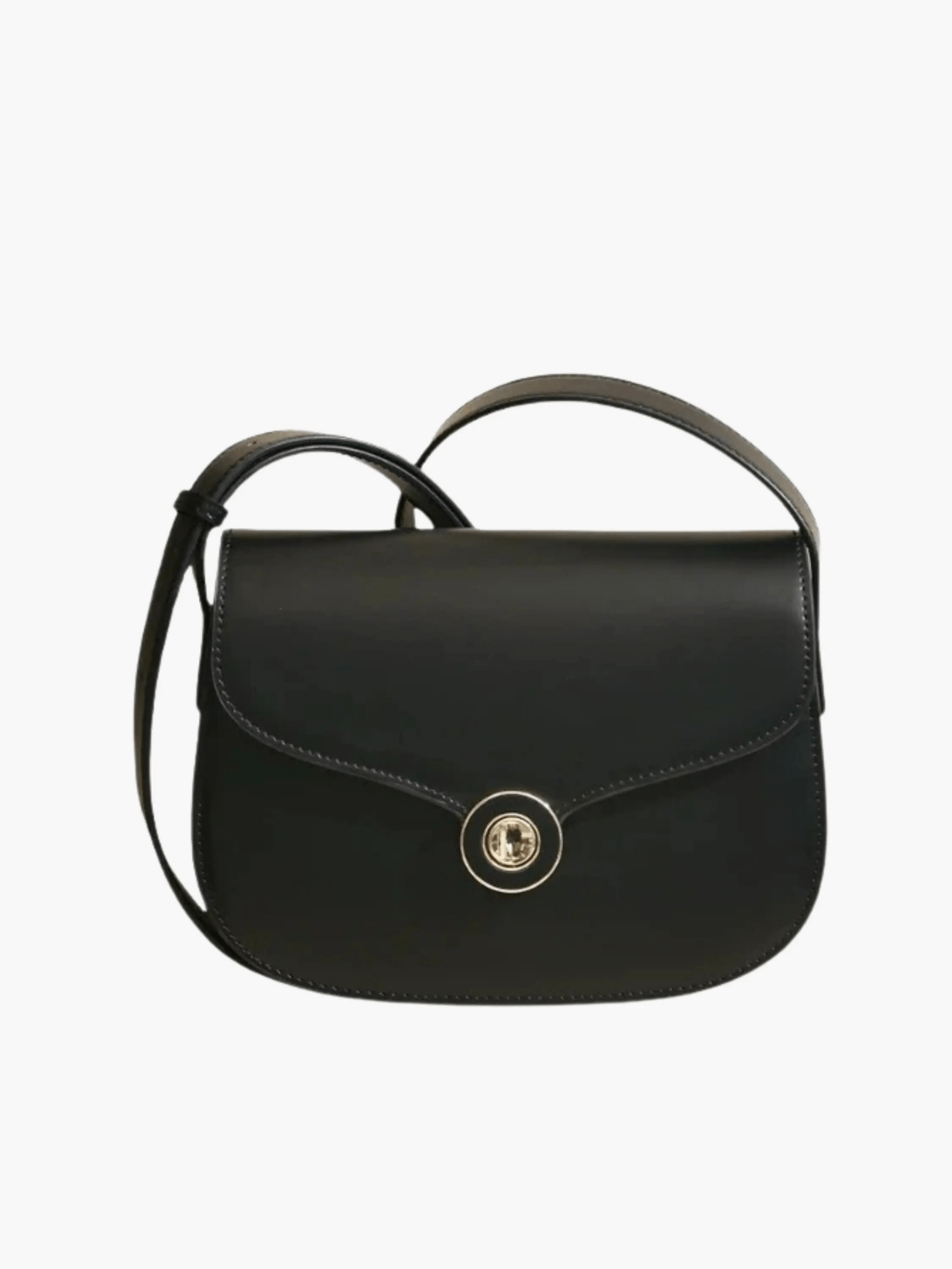 Eleanor | Classic Black Leather Crossbody – Timeless & Refined