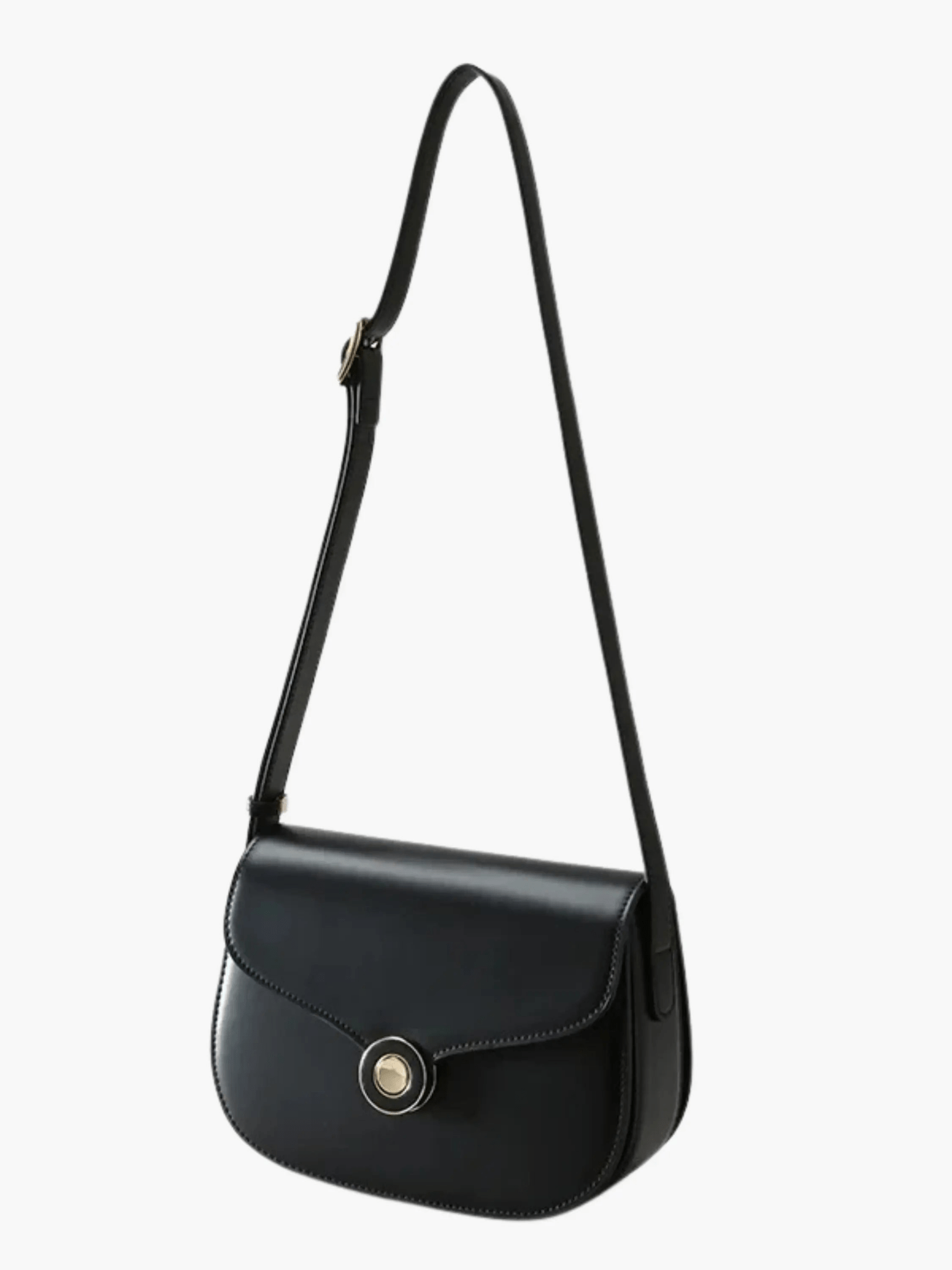 Eleanor | Classic Black Leather Crossbody – Timeless & Refined