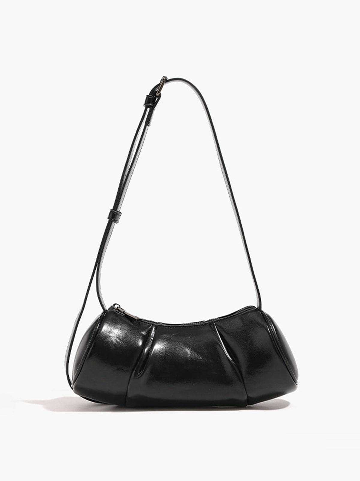 Aria Glossy Black Shoulder Bag