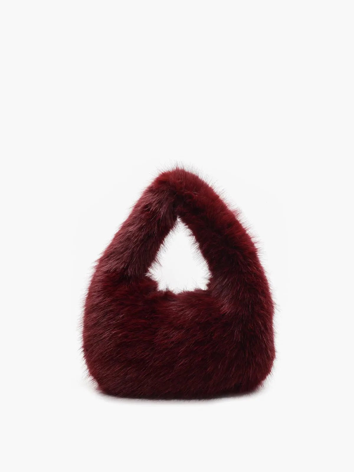 Amara Faux Fur Handbag in Burgundy