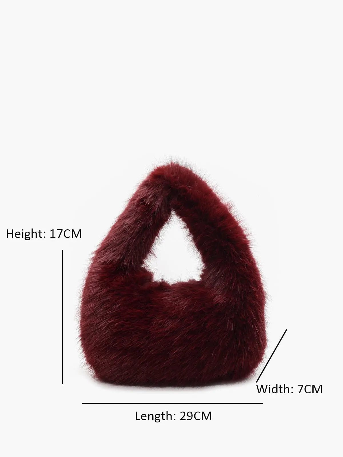 Amara Faux Fur Handbag in Burgundy