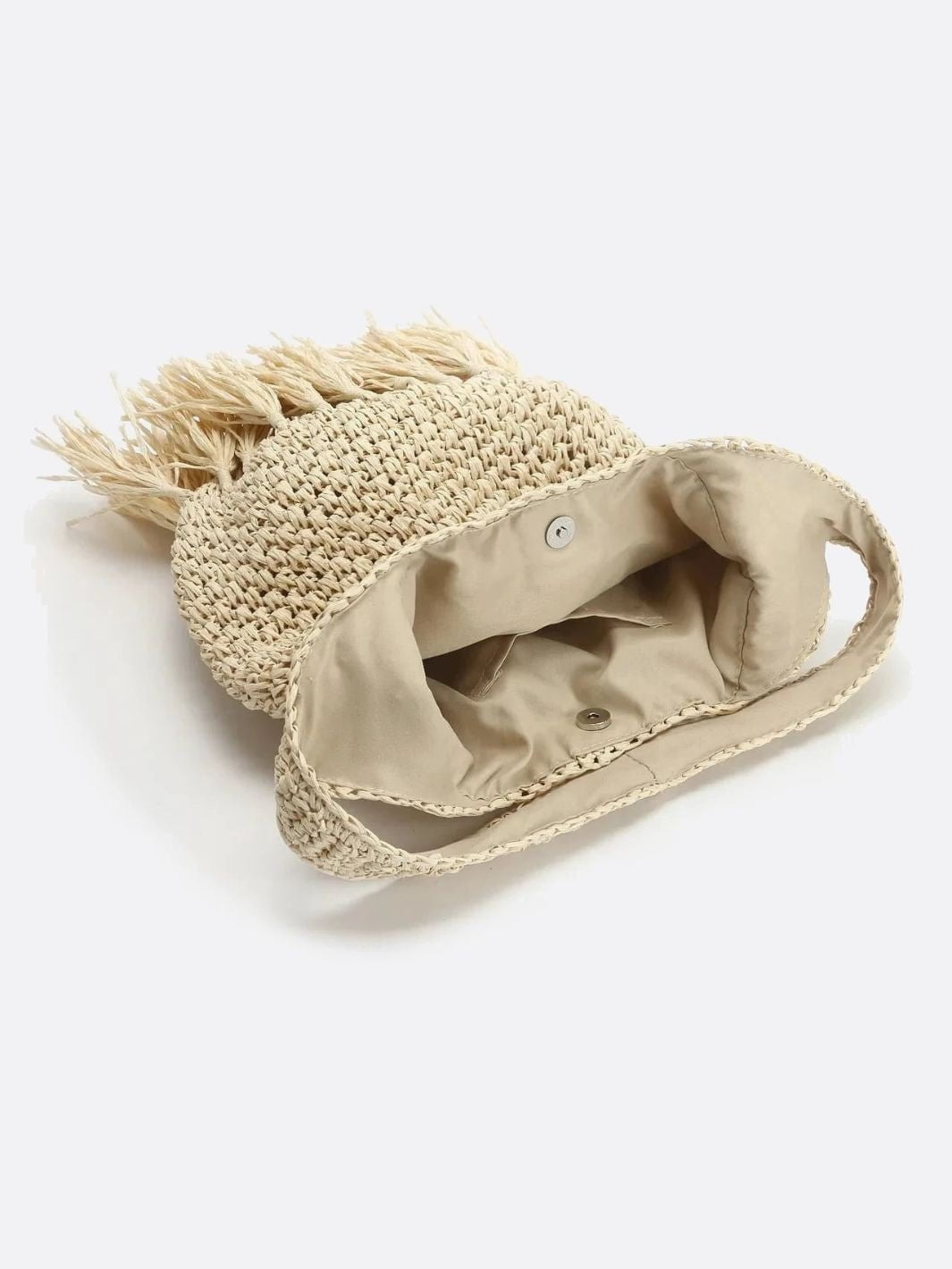 Boho Fringe Straw Shoulder Bag