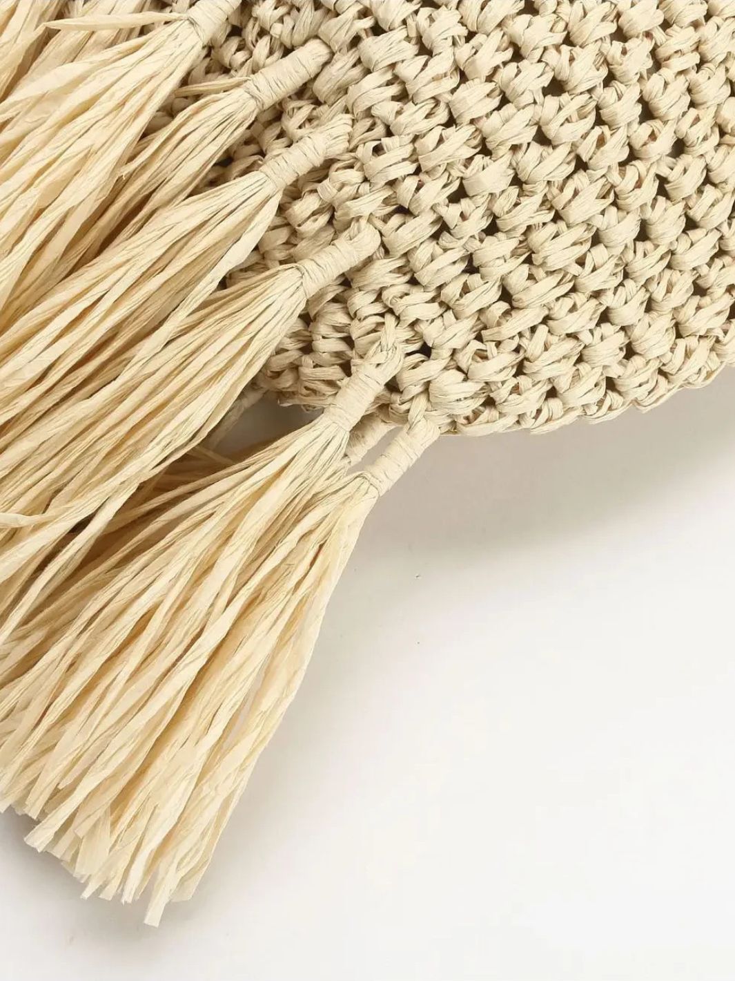 Boho Fringe Straw Shoulder Bag