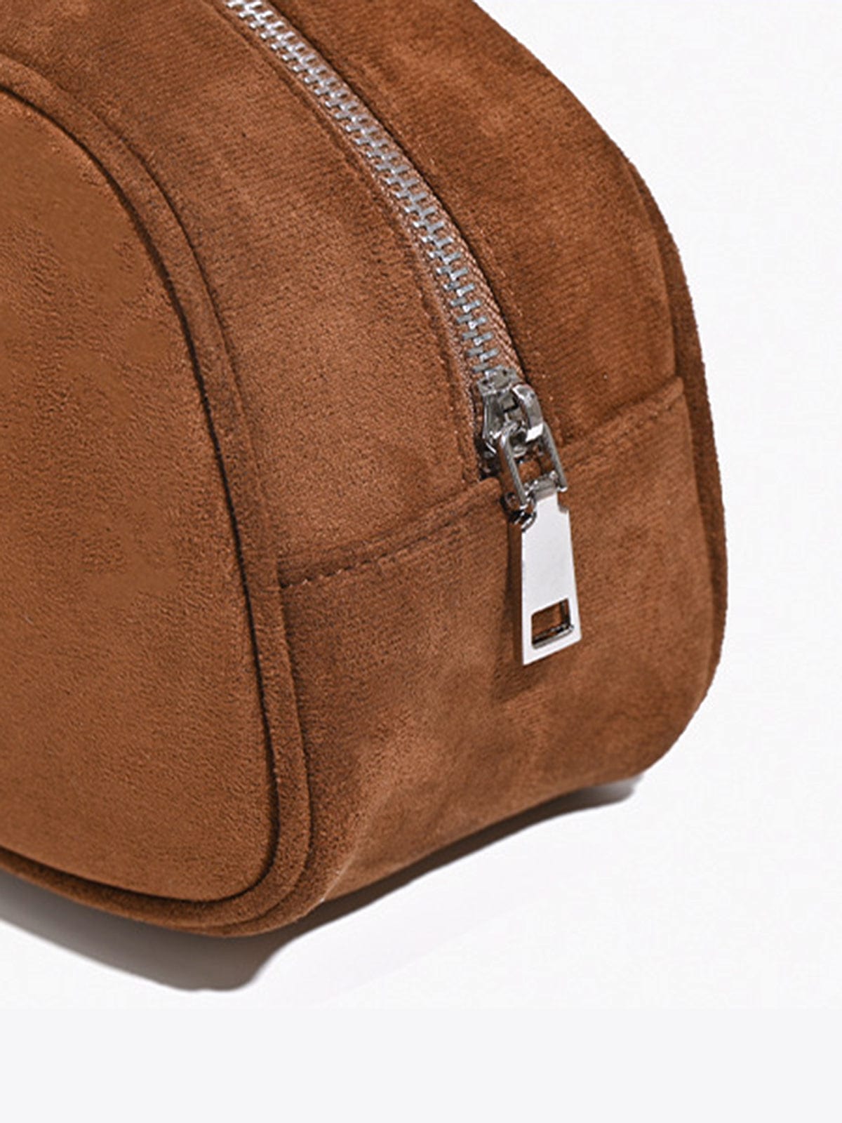 Gracy Slim Suede Shoulder Bag – Camel Brown